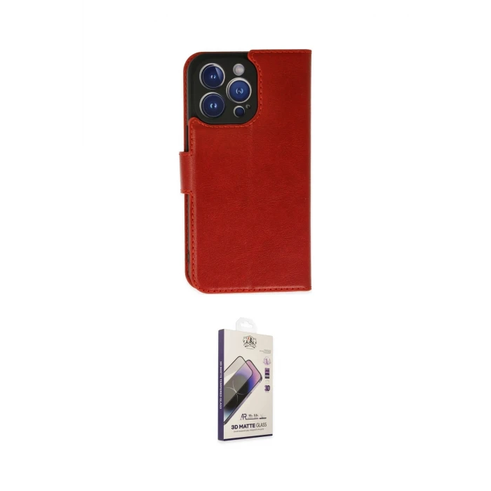ieg™ iPhone 14 Pro Max Kılıf Siluet Işık Serisi - Siyah Bilvis 3D Mat Cam Ekran Koruyucu