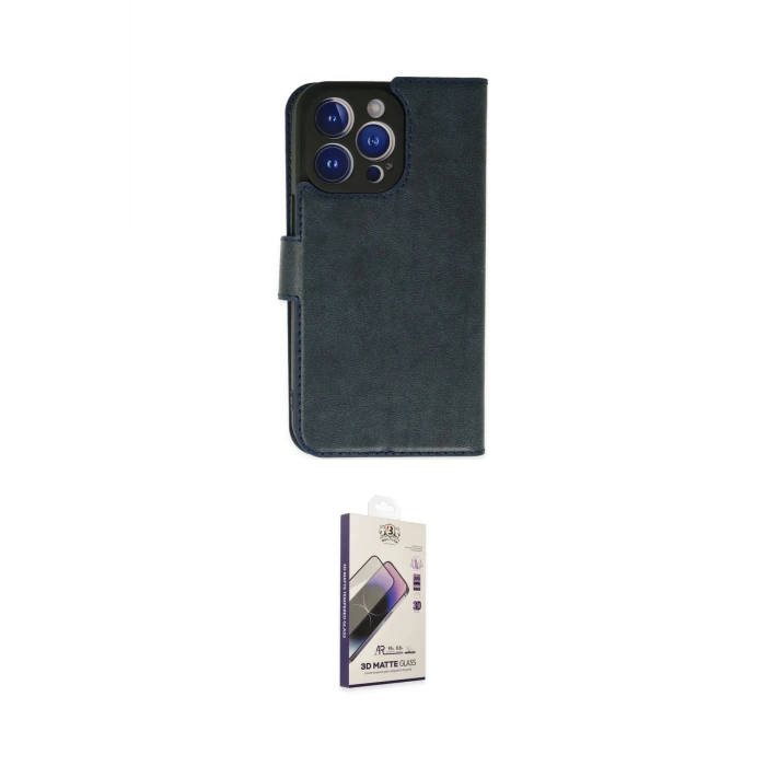 ieg™ iPhone 14 Pro Max Kılıf Siluet Işık Serisi - Siyah Bilvis 3D Mat Cam Ekran Koruyucu