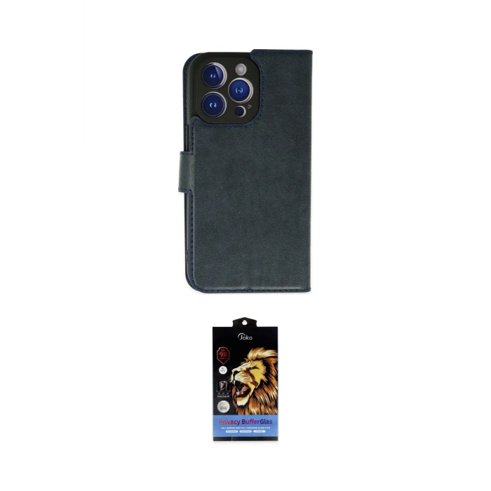 ieg™ iPhone 14 Pro Max Kılıf Siluet Işık Serisi - Siyah Buffer Hayalet Cam Ekran Koruyucu