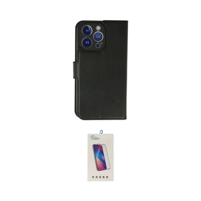 ieg™ iPhone 14 Pro Max Kılıf Siluet Işık Serisi - Siyah Joko 5D Cam
