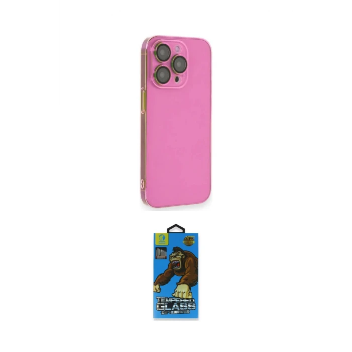 ieg™ iPhone 14 Pro Max Kılıf Siluet Minimal Özel Seri - Siyah 18D Cam Ekran Koruyucu