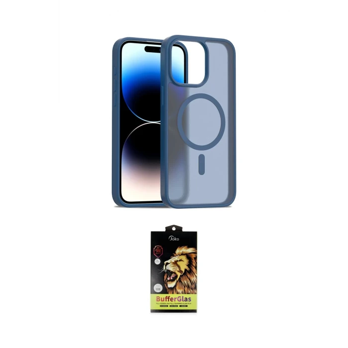 ieg™ iPhone 14 Pro Max Kılıf Siluet Minimal Prime - Siyah Buffer Cam Ekran Koruyucu