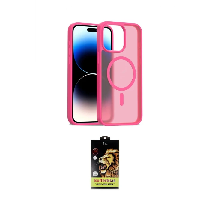ieg™ iPhone 14 Pro Max Kılıf Siluet Minimal Prime - Siyah Buffer Cam Ekran Koruyucu