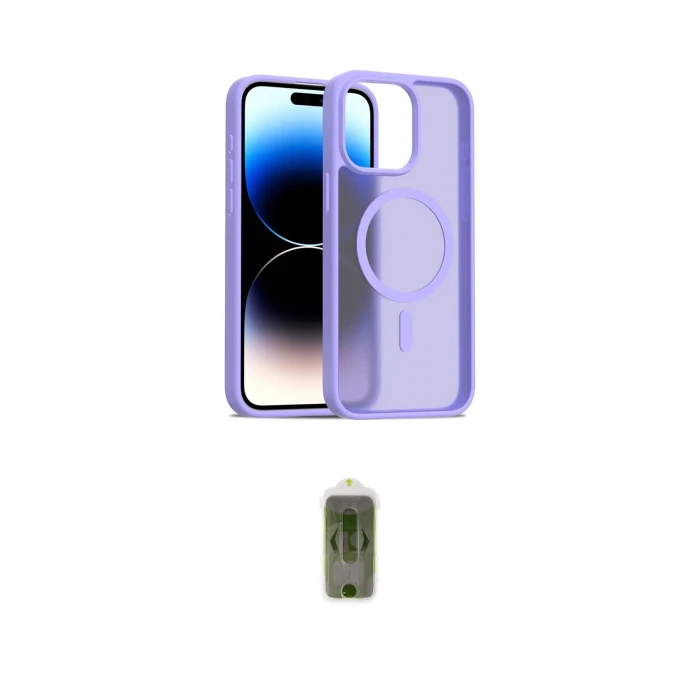 ieg™ iPhone 14 Pro Max Kılıf Siluet Minimal Prime - Siyah Joko Magic 5D Hayalet Cam