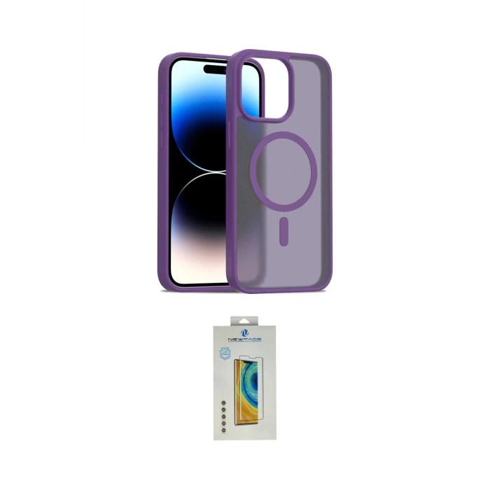 ieg™ iPhone 14 Pro Max Kılıf Siluet Minimal Prime - Siyah Polymer Nano Ekran Koruyucu