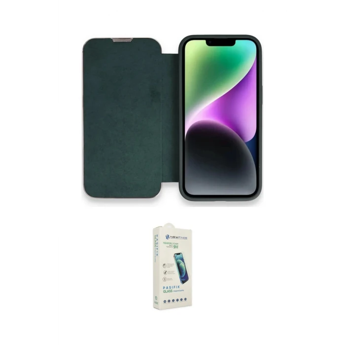 ieg™ iPhone 14 Pro Max Kılıf Siluet Minimal Serisi - Şeffaf Pasifik Cam Ekran Koruyucu