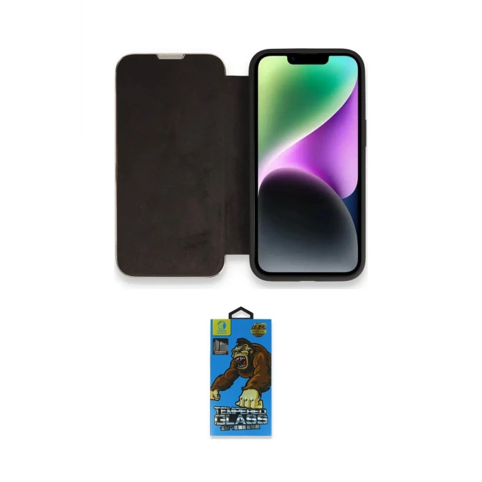 ieg™ iPhone 14 Pro Max Kılıf Siluet Minimal Serisi - Siyah 18D Cam Ekran Koruyucu