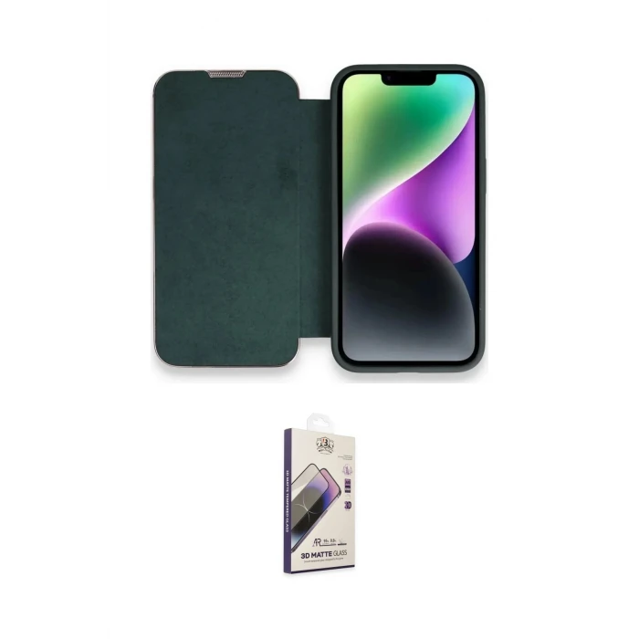 ieg™ iPhone 14 Pro Max Kılıf Siluet Minimal Serisi - Siyah Bilvis 3D Mat Cam Ekran Koruyucu