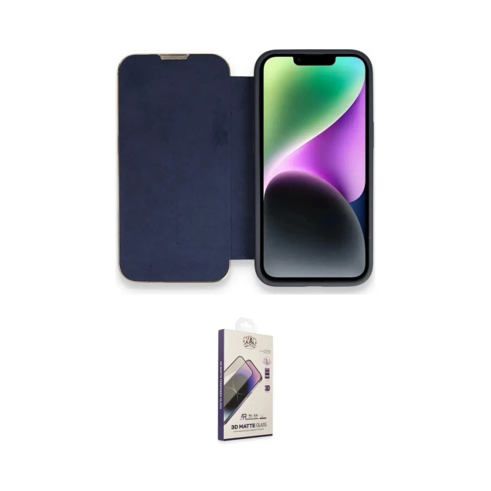 ieg™ iPhone 14 Pro Max Kılıf Siluet Minimal Serisi - Siyah Bilvis 3D Mat Cam Ekran Koruyucu