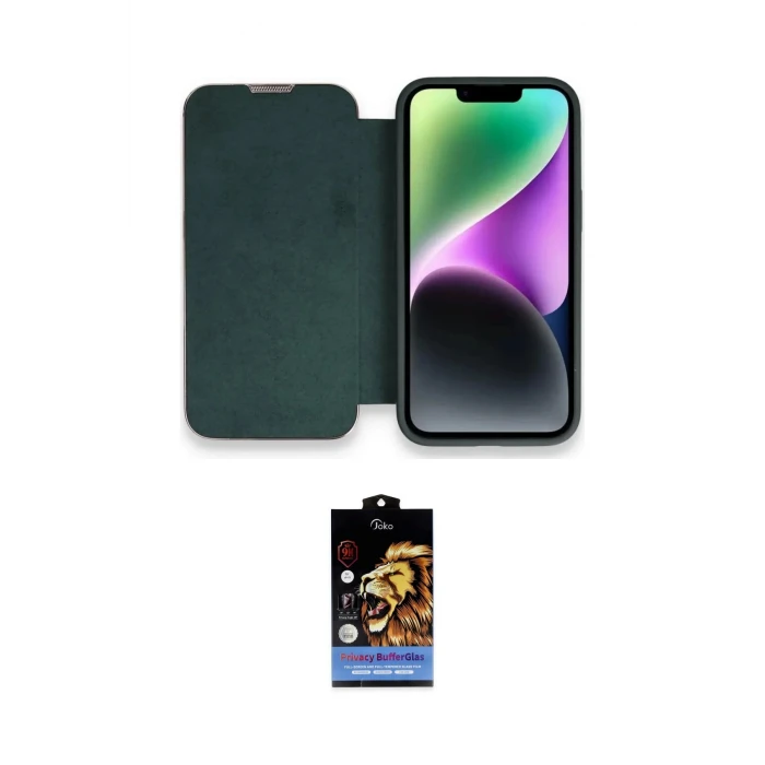 ieg™ iPhone 14 Pro Max Kılıf Siluet Minimal Serisi - Siyah Buffer Hayalet Cam Ekran Koruyucu