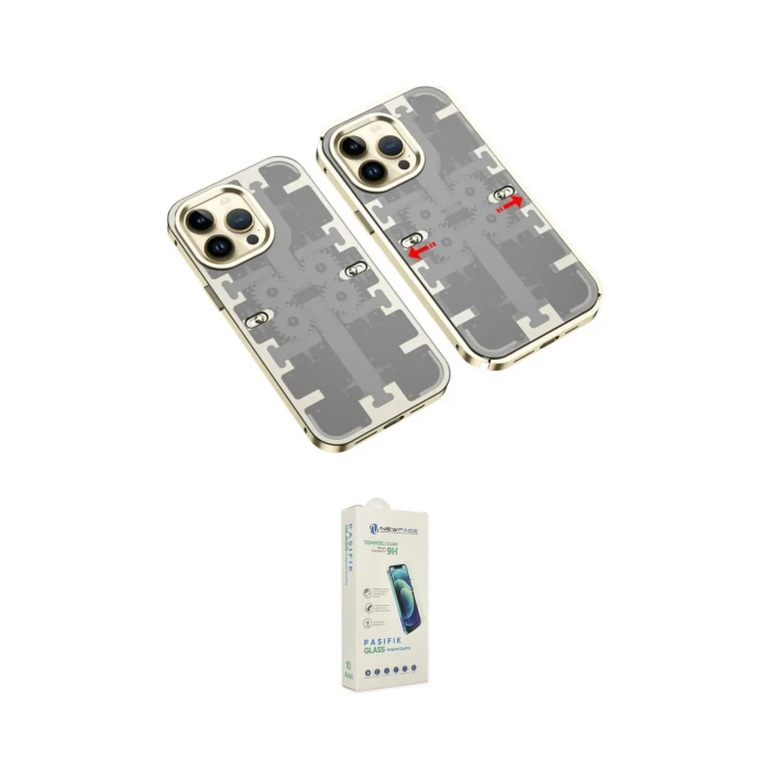 ieg™ iPhone 14 Pro Max Kılıf Ufuk Doku Prime - Şeffaf Pasifik Cam Ekran Koruyucu