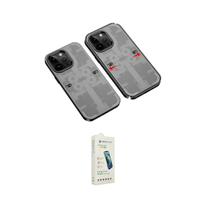 ieg™ iPhone 14 Pro Max Kılıf Ufuk Doku Prime - Şeffaf Pasifik Cam Ekran Koruyucu