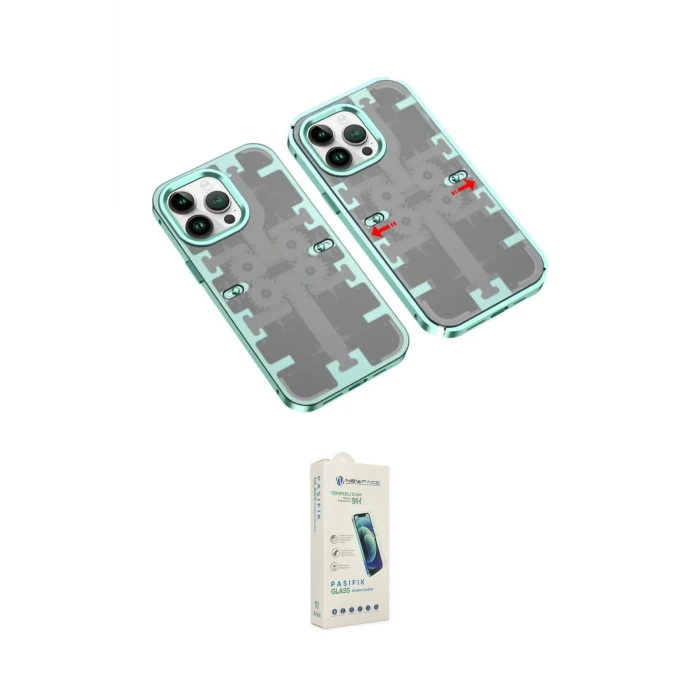 ieg™ iPhone 14 Pro Max Kılıf Ufuk Doku Prime - Şeffaf Pasifik Cam Ekran Koruyucu