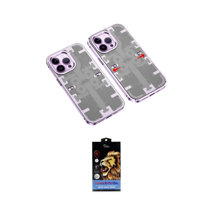 ieg™ iPhone 14 Pro Max Kılıf Ufuk Doku Prime - Siyah Buffer Hayalet Cam Ekran Koruyucu