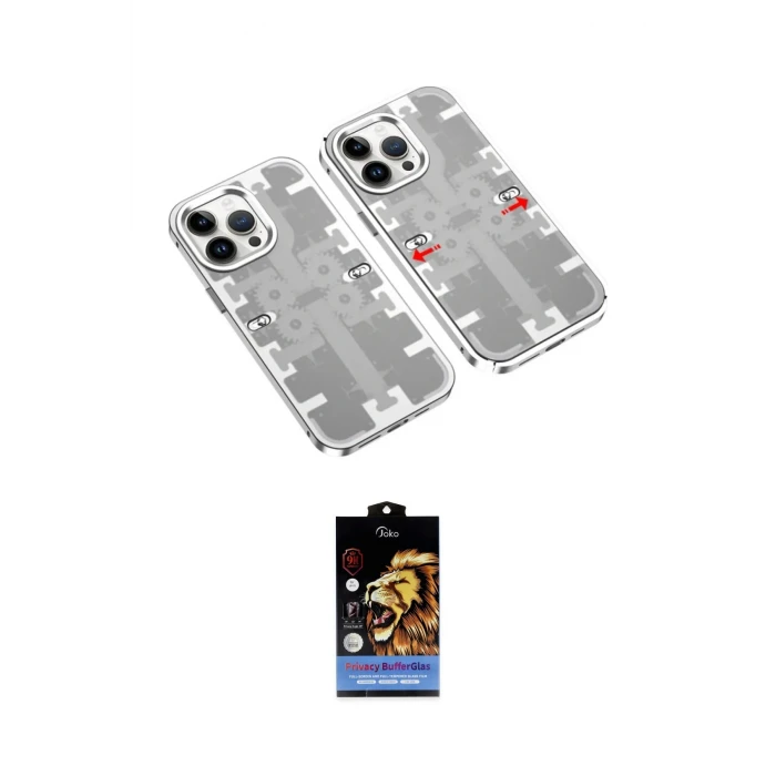 ieg™ iPhone 14 Pro Max Kılıf Ufuk Doku Prime - Siyah Buffer Hayalet Cam Ekran Koruyucu