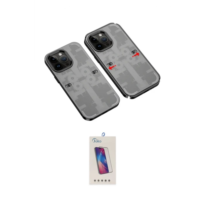 ieg™ iPhone 14 Pro Max Kılıf Ufuk Doku Prime - Siyah Joko 5D Cam