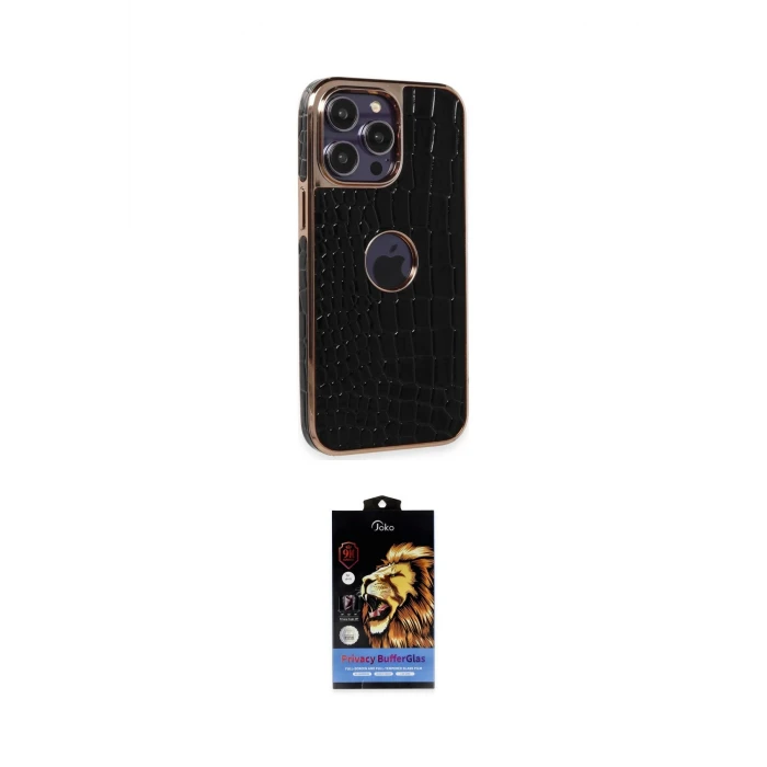 ieg™ iPhone 14 Pro Max Kılıf Ufuk Form Prime - Siyah Buffer Hayalet Cam Ekran Koruyucu