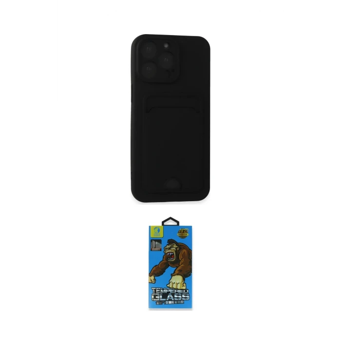ieg™ iPhone 14 Pro Max Kılıf Vadi Çizgi Prime - Siyah 18D Cam Ekran Koruyucu