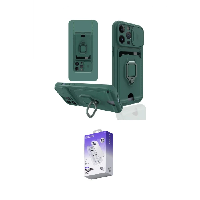 ieg™ iPhone 14 Pro Max Kılıf Vadi Form Prime - Siyah Bilvis 5in1 3D Magic Cam Ekran Koruyucu