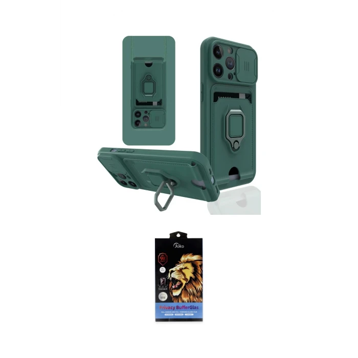 ieg™ iPhone 14 Pro Max Kılıf Vadi Form Prime - Siyah Buffer Hayalet Cam Ekran Koruyucu