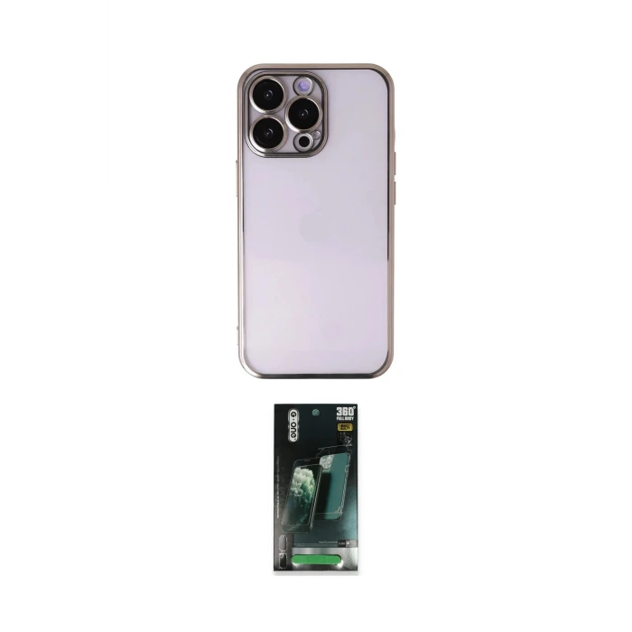 ieg™ iPhone 14 Pro Max Kılıf Vadi Minimal - Şeffaf 360 Full Body Arka Koruyucu