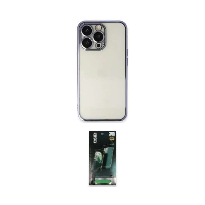ieg™ iPhone 14 Pro Max Kılıf Vadi Minimal - Şeffaf 360 Full Body Arka Koruyucu