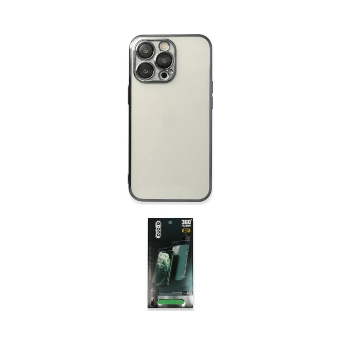 ieg™ iPhone 14 Pro Max Kılıf Vadi Minimal - Şeffaf 360 Full Body Arka Koruyucu