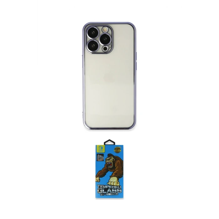 ieg™ iPhone 14 Pro Max Kılıf Vadi Minimal - Siyah 18D Cam Ekran Koruyucu