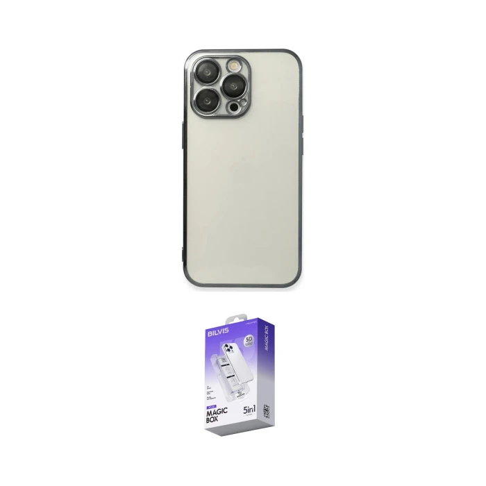 ieg™ iPhone 14 Pro Max Kılıf Vadi Minimal - Siyah Bilvis 5in1 3D Magic Cam Ekran Koruyucu
