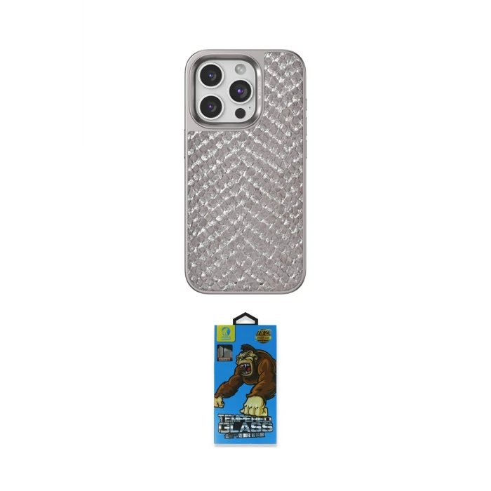 ieg™ iPhone 14 Pro Max Kılıf Vadi Özel Seri - Siyah 18D Cam Ekran Koruyucu