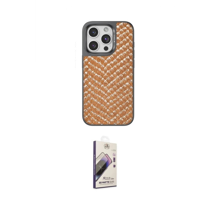 ieg™ iPhone 14 Pro Max Kılıf Vadi Özel Seri - Siyah Bilvis 3D Mat Cam Ekran Koruyucu
