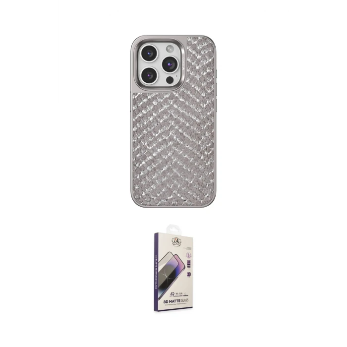 ieg™ iPhone 14 Pro Max Kılıf Vadi Özel Seri - Siyah Bilvis 3D Mat Cam Ekran Koruyucu