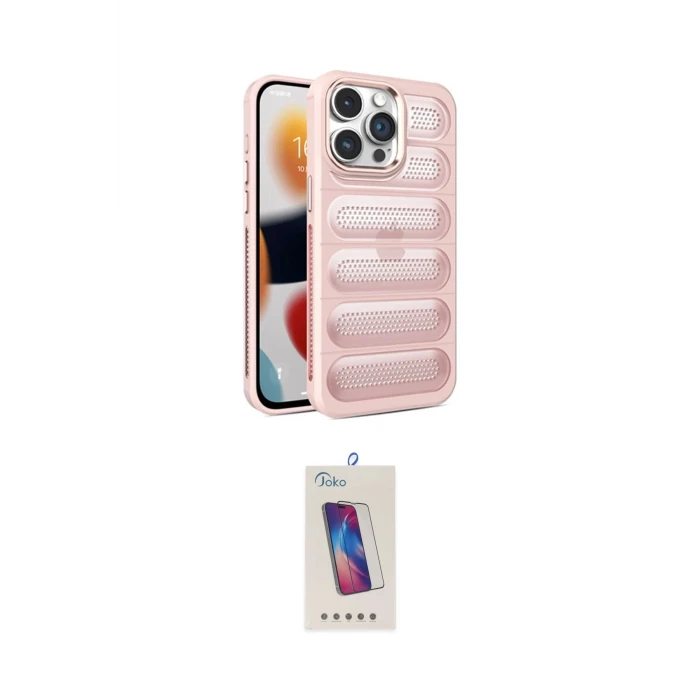 ieg™ iPhone 14 Pro Max Kılıf Yadigar Doku Özel Seri - Siyah Joko 5D Cam