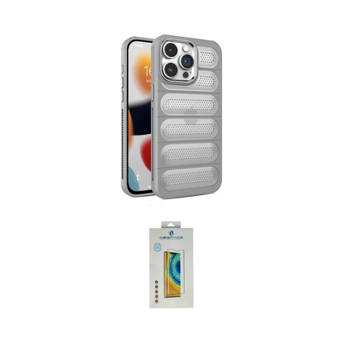ieg™ iPhone 14 Pro Max Kılıf Yadigar Doku Özel Seri - Siyah Polymer Nano Ekran Koruyucu