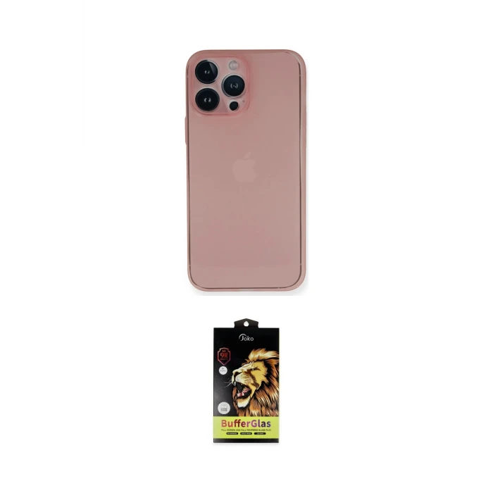 ieg™ iPhone 14 Pro Max Kılıf Yadigar Yansıma Serisi - Siyah Buffer Cam Ekran Koruyucu