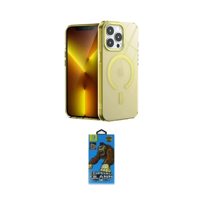 ieg™ iPhone 14 Pro Max Kılıf Yankı Çizgi - Siyah 18D Cam Ekran Koruyucu