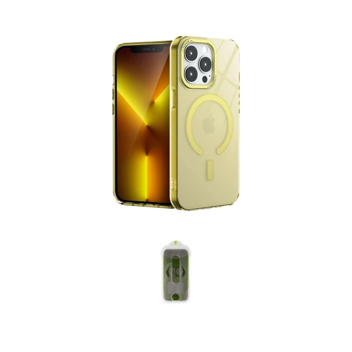 ieg™ iPhone 14 Pro Max Kılıf Yankı Çizgi - Siyah Joko Magic 5D Hayalet Cam