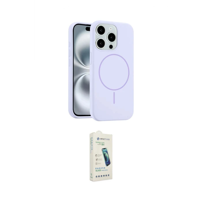 ieg™ iPhone 14 Pro Max Kılıf Yankı Form Serisi - Şeffaf Pasifik Cam Ekran Koruyucu