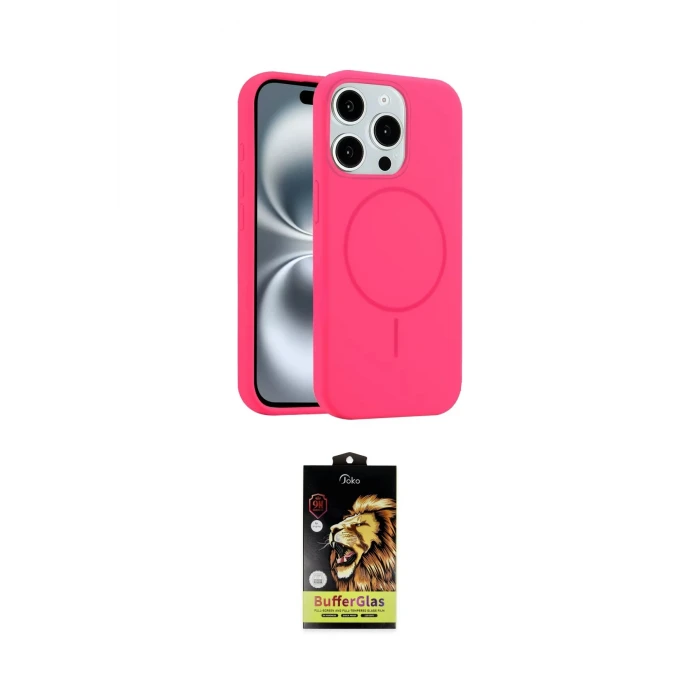 ieg™ iPhone 14 Pro Max Kılıf Yankı Form Serisi - Siyah Buffer Cam Ekran Koruyucu