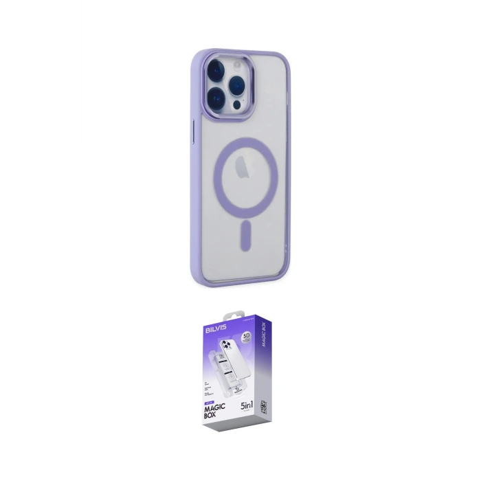 ieg™ iPhone 14 Pro Max Kılıf Yankı Işık Özel Seri - Siyah Bilvis 5in1 3D Magic Cam Ekran Koruyucu