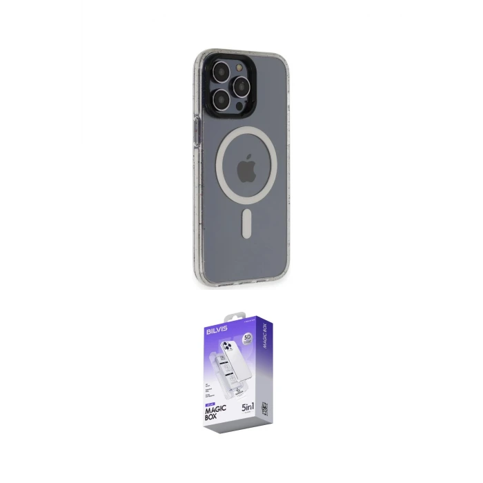 ieg™ iPhone 14 Pro Max Kılıf Yankı Işık Prime - Siyah Bilvis 5in1 3D Magic Cam Ekran Koruyucu
