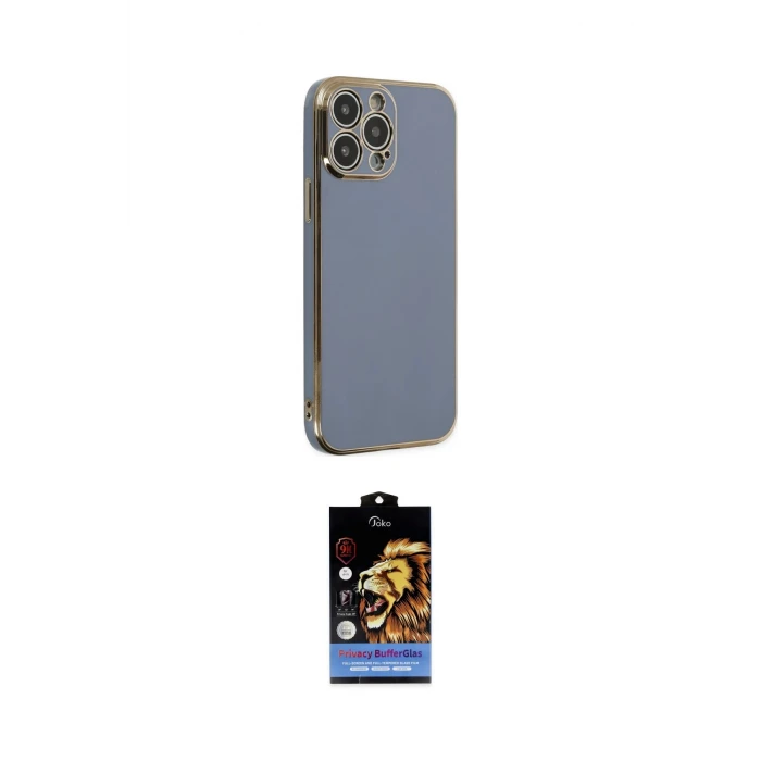 ieg™ iPhone 14 Pro Max Kılıf Yankı Serisi - Siyah Buffer Hayalet Cam Ekran Koruyucu