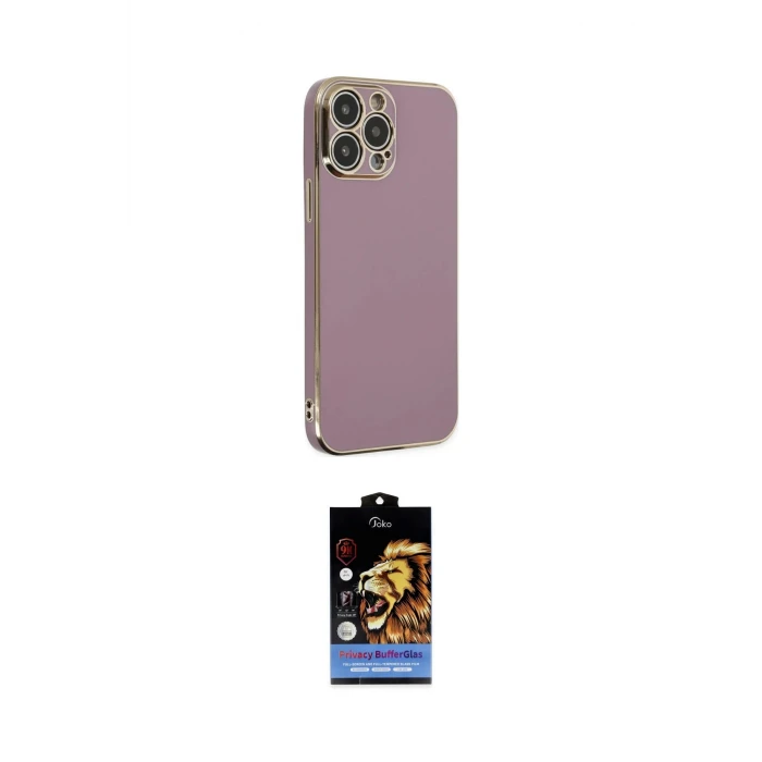 ieg™ iPhone 14 Pro Max Kılıf Yankı Serisi - Siyah Buffer Hayalet Cam Ekran Koruyucu