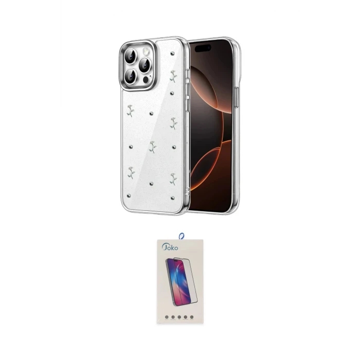 ieg™ iPhone 14 Pro Max Kılıf Yörünge Form - Siyah Joko 5D Cam