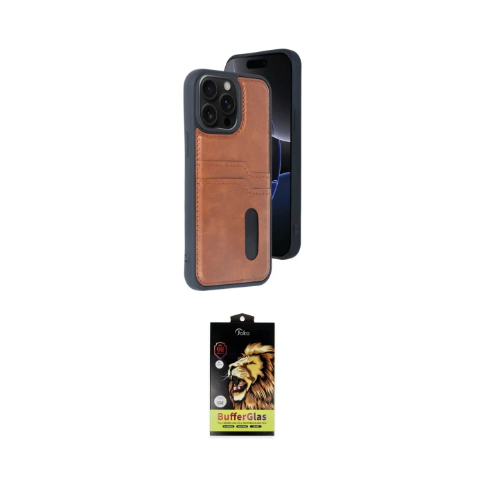 ieg™ iPhone 14 Pro Max Kılıf Yörünge Işık Serisi - Siyah Buffer Cam Ekran Koruyucu