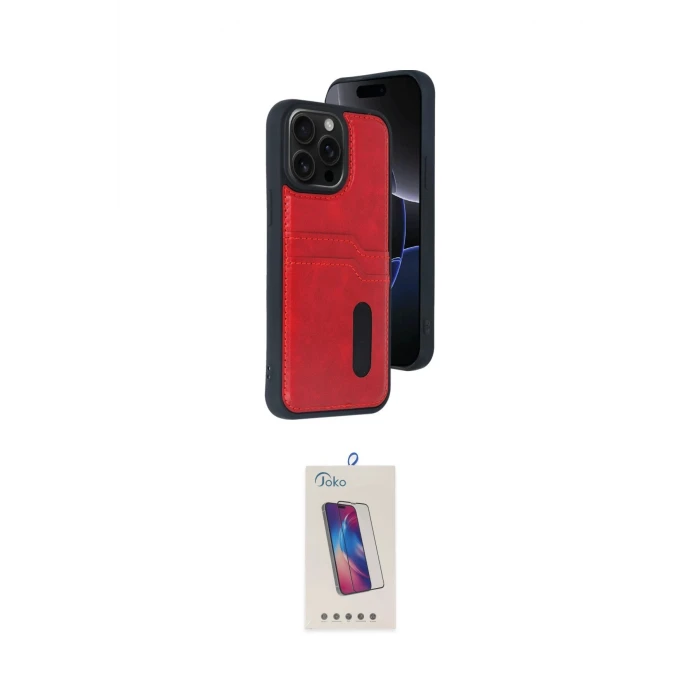ieg™ iPhone 14 Pro Max Kılıf Yörünge Işık Serisi - Siyah Joko 5D Cam