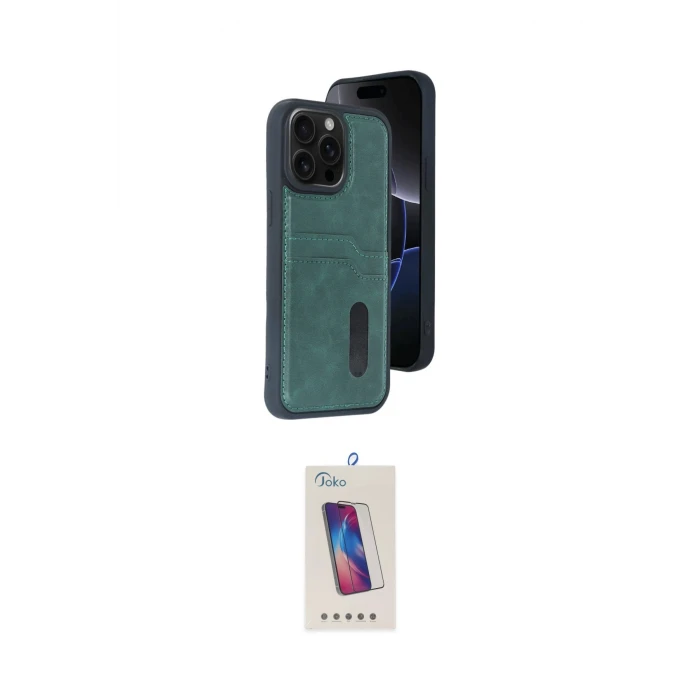 ieg™ iPhone 14 Pro Max Kılıf Yörünge Işık Serisi - Siyah Joko 5D Cam