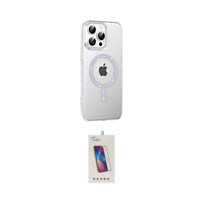 ieg™ iPhone 14 Pro Max Kılıf Yörünge Koleksiyonu - Siyah Joko 5D Cam