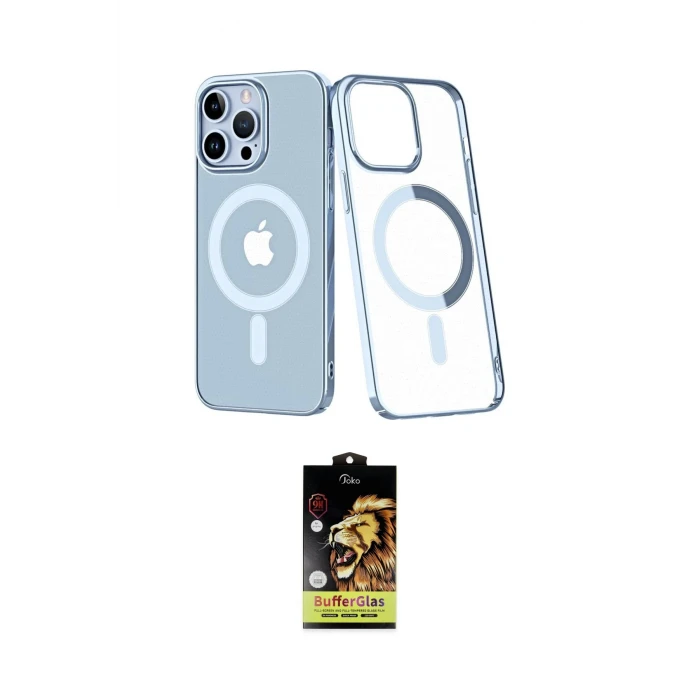 ieg™ iPhone 14 Pro Max Kılıf Yörünge Minimal - Siyah Buffer Cam Ekran Koruyucu