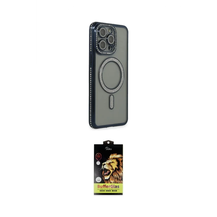 ieg™ iPhone 14 Pro Max Kılıf Zirve Doku Prime - Siyah Buffer Cam Ekran Koruyucu